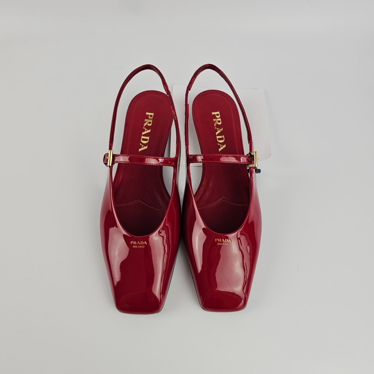 PRADA  Red Patent Leather Slingback Ballerinas New & Authentic