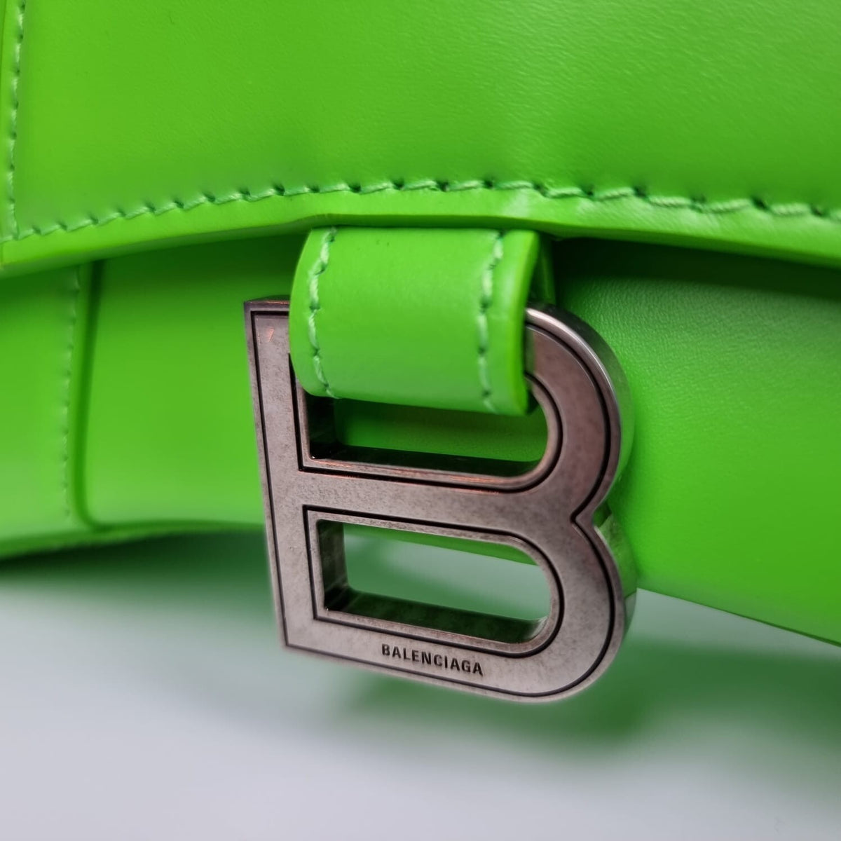 BALENCIAGA XS Hourglass Green Leather Bag New