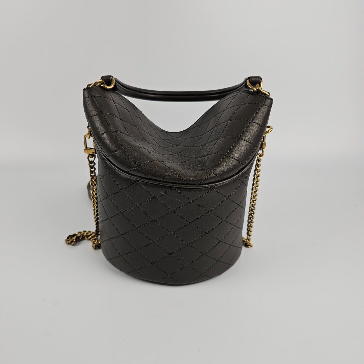 SAINT LAURENT Gaby $2450 Light Musk Leather Bucket Bag New & Authentic