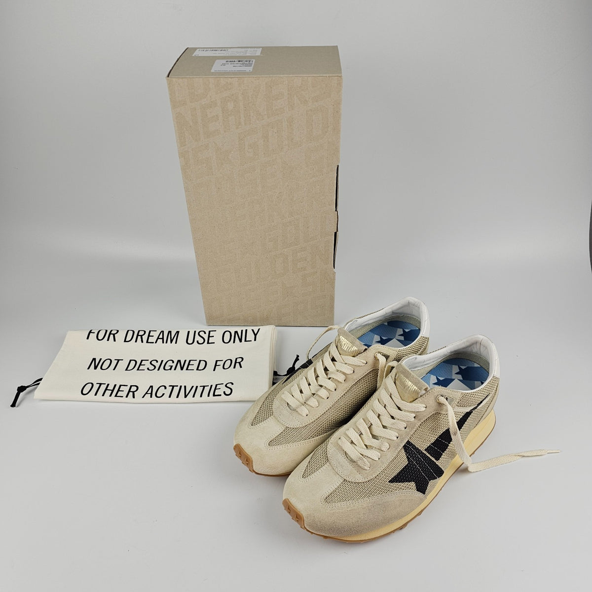 GOLDEN GOOSE Marathon Men's Beige Suede Sneakers New