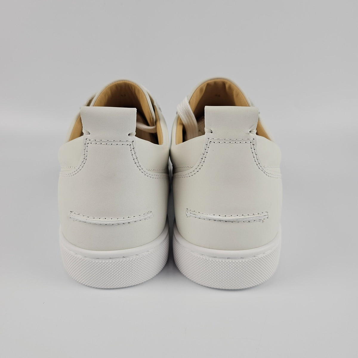 Christian Louboutin Louis Junior Spikes White Leather Sneakers New