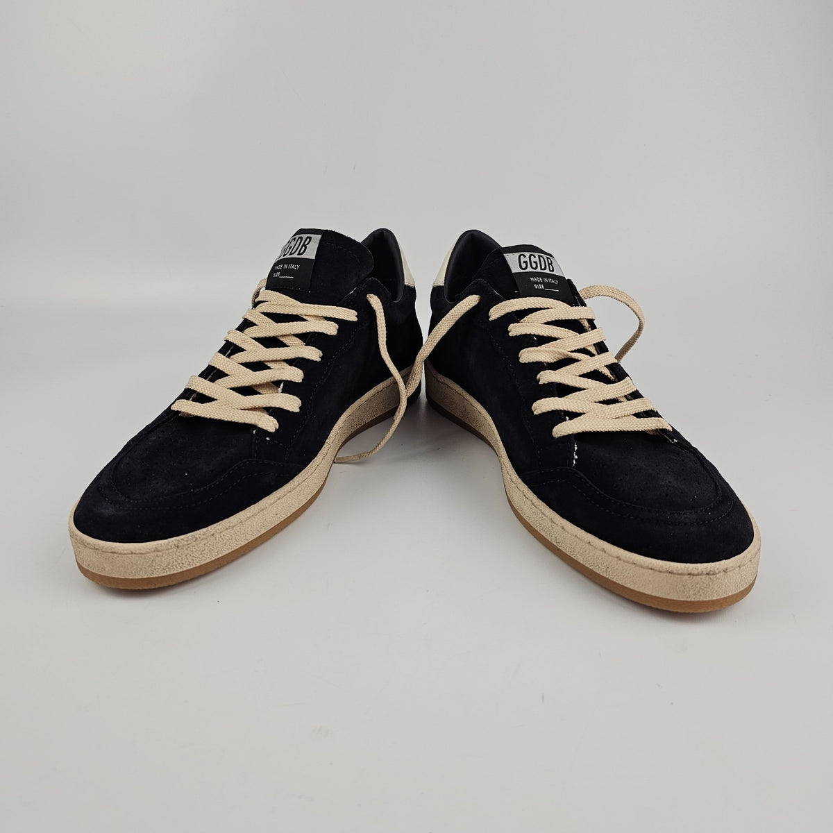 GOLDEN GOOSE Ball Star Men's White/Blue Suede Low Top Sneakers New