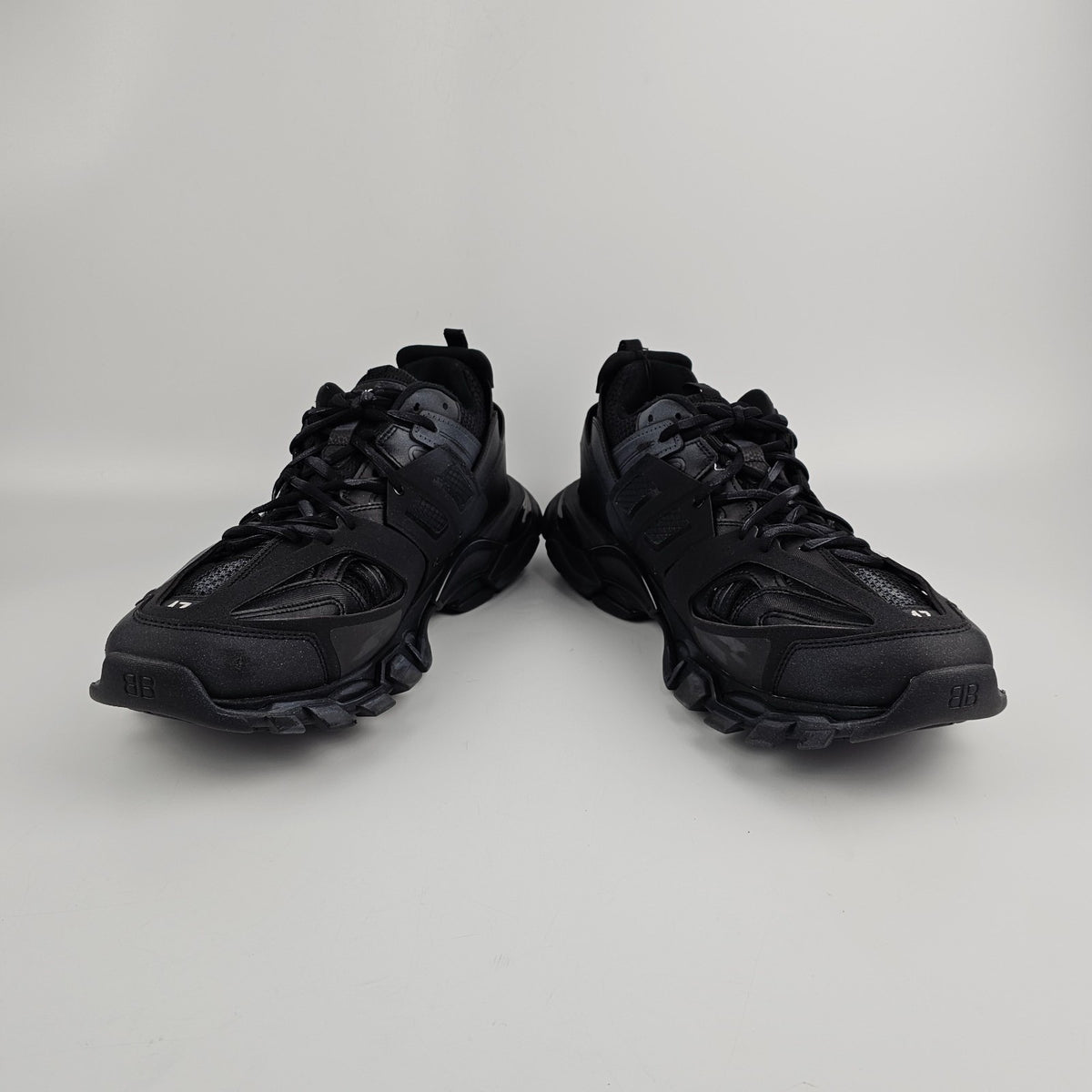 BALENCIAGA Track Signature $1225 Black/White Sneakers New & Authentic
