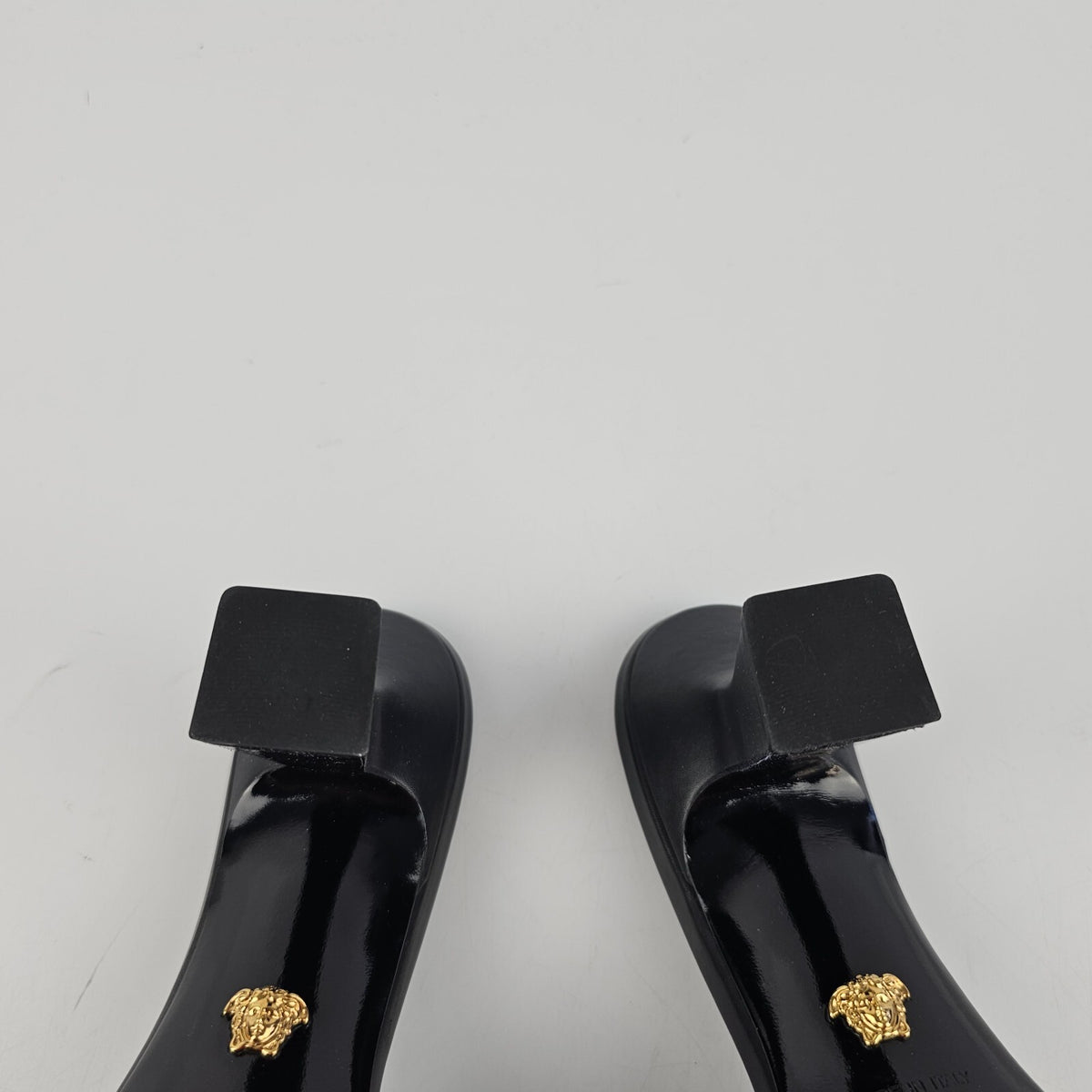 VERSACE Chain 70mm Black Mules New Size 37 US 7
