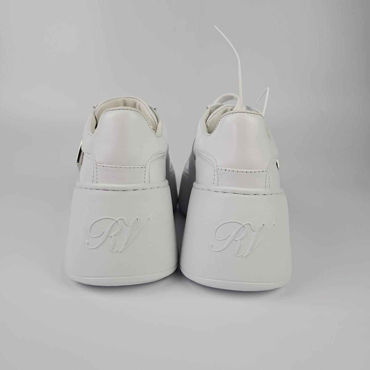 ROGER VIVIER Viv Skate White Leather Sneakers New