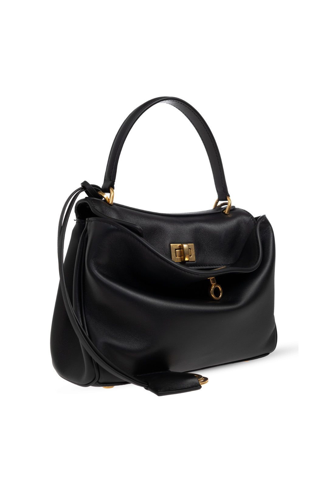 BALENCIAGA Rodeo Mini $2990 Black Smooth Leather Handbag New & Authentic