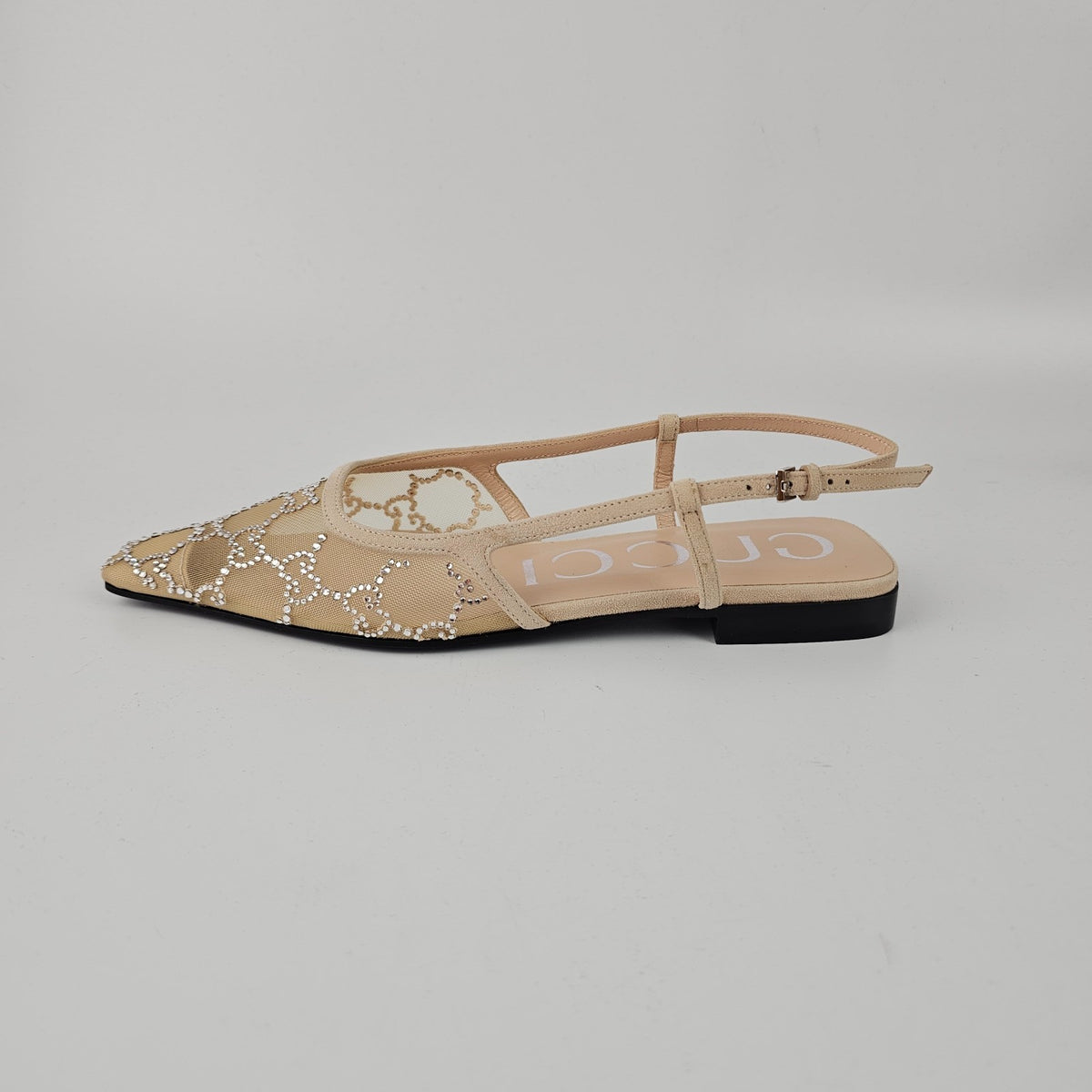 GUCCI Beige With Crystals Ballet Flats New & Authentic