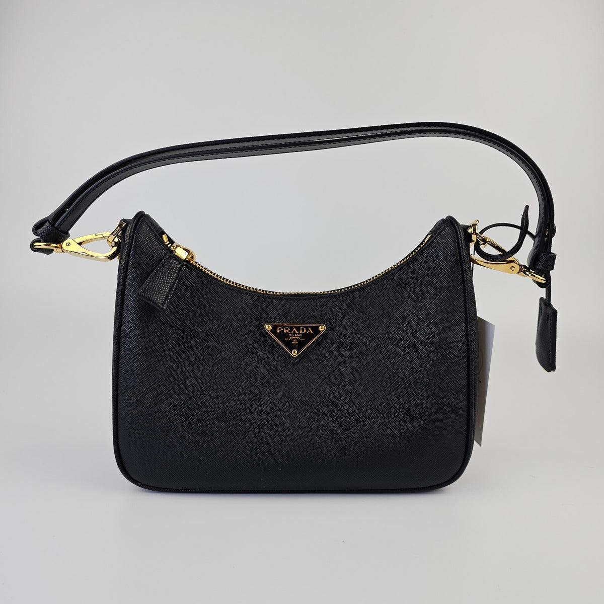 PRADA Re-Edition $2600 Black Saffiano Leather Mini Handbag New/Authentic
