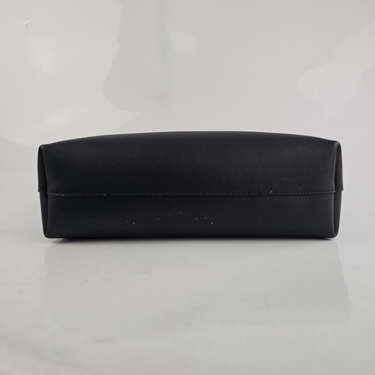 SAINT LAURENT Bold Black Leather Shopping Tote Bag New