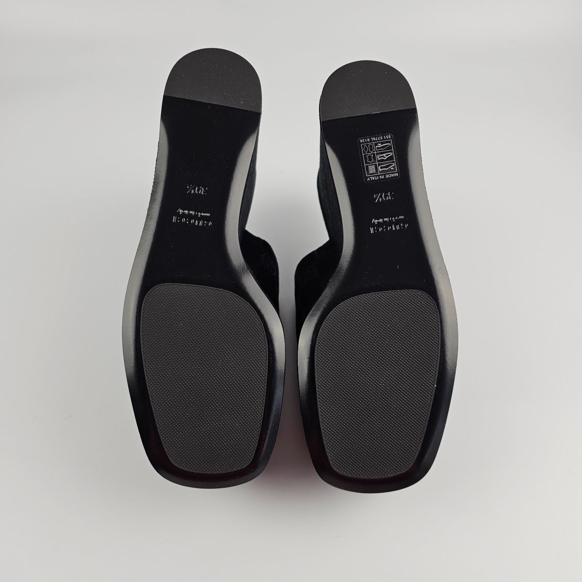GUCCI Black GG Canvas Horsebit Wedge Sandals New & Authentic