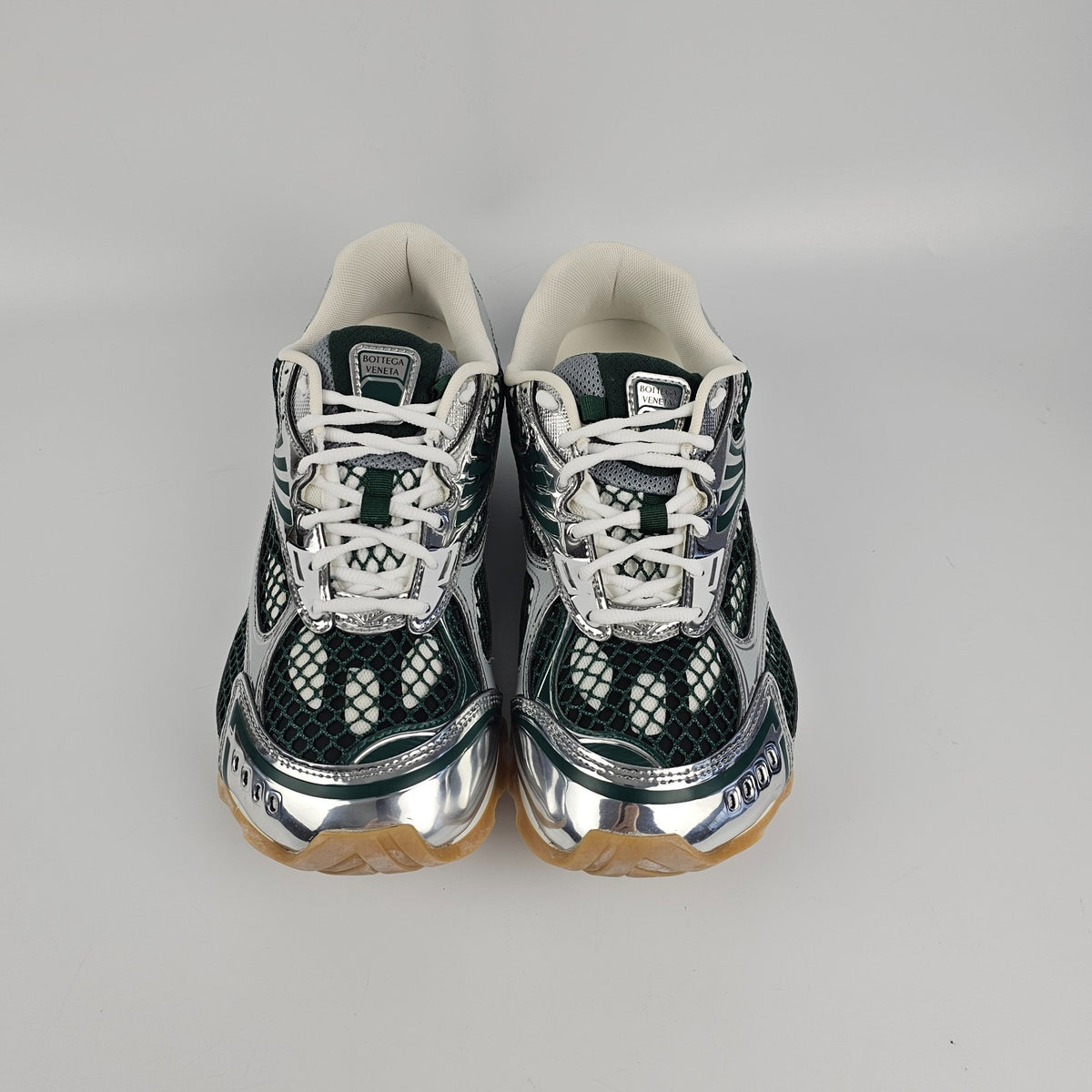 BOTTEGA VENETA Men's Orbit BILIARD/Silver Sneakers New & Authentic