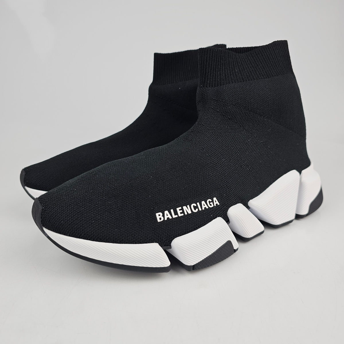 BALENCIAGA Speed 2 Men's Black And White Sneakers New