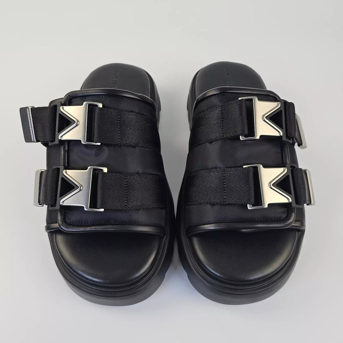 BOTTEGA VENETA Flash Black Rubber Men's Slide Sandals New Size 41 US 8