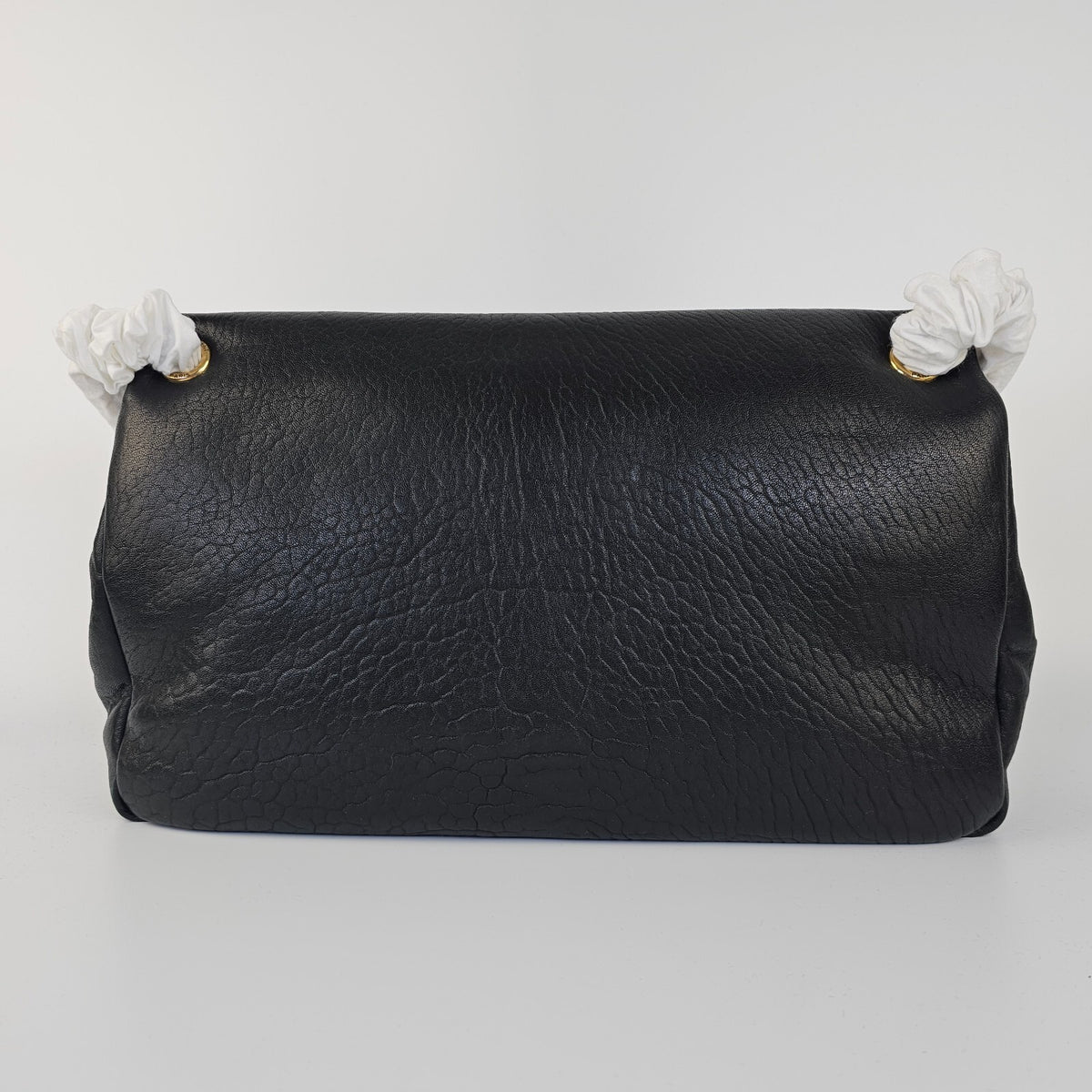 Saint Laurent Calypso Large $3500 Black Grained Lambskin Shoulder Bag New