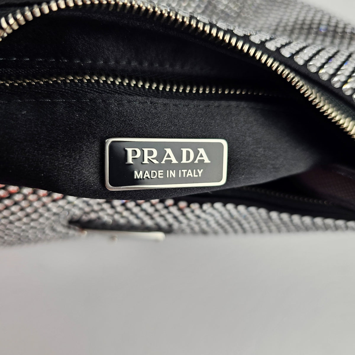 PRADA Re-Edition 2005 Satin Crystal  Mini Handbag New/Authentic