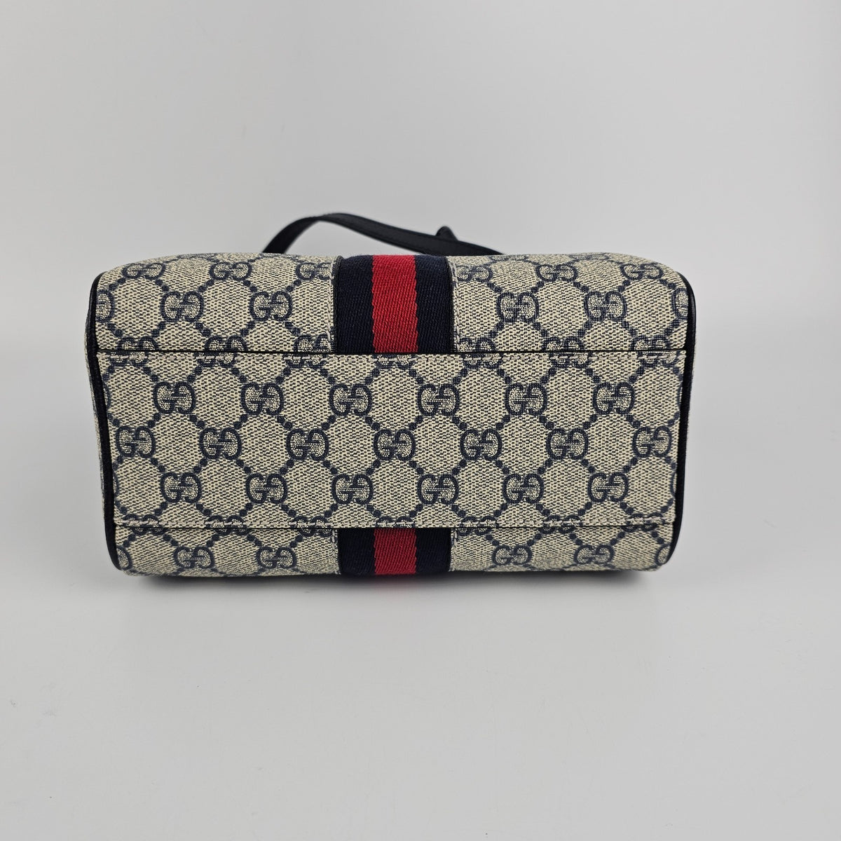 GUCCI Ophidia Small Beige And Blue GG Canvas Top Handle Bag New & Authentic