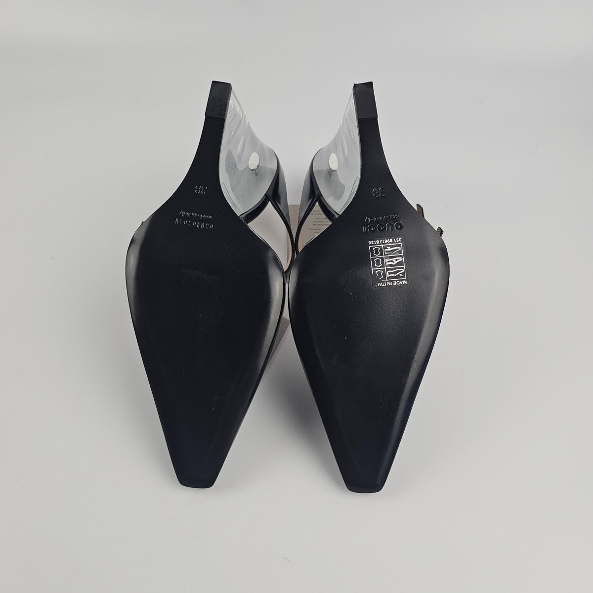 GUCCI $1590 Black 110mm Wedge Mules New & Authentic