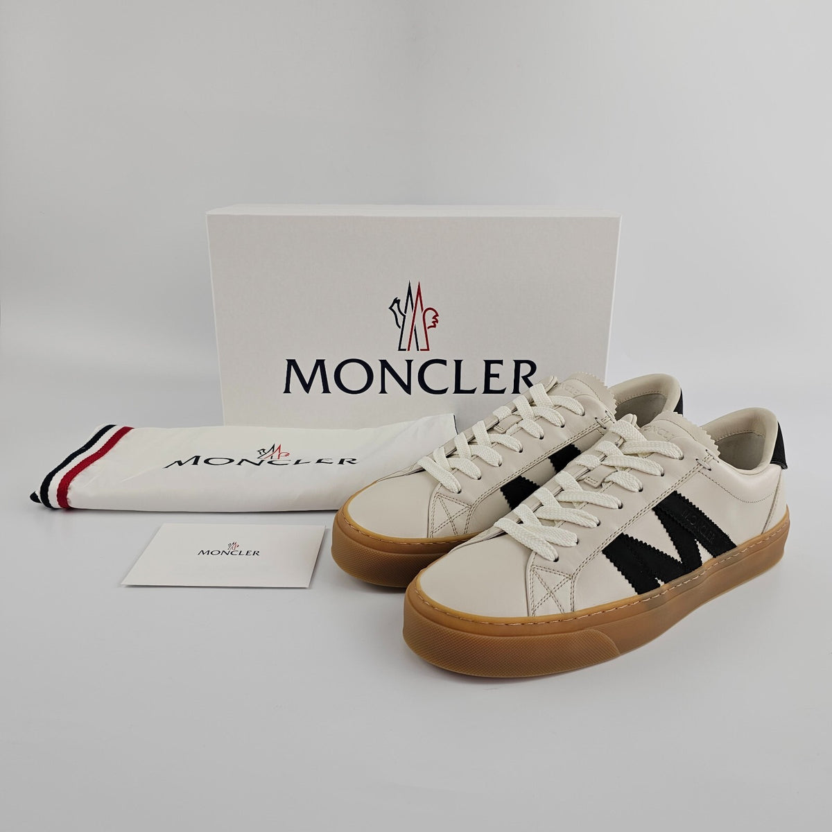 MONCLER Monaco2 Men's Beige Sneakers New