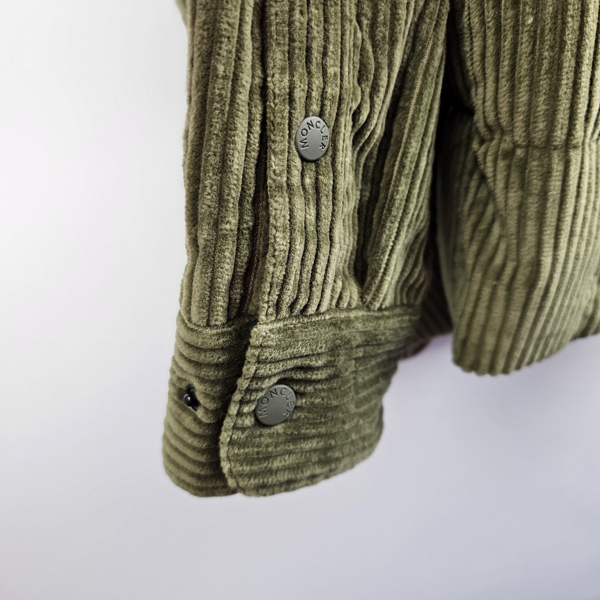 MONCLER GRENOBLE Gelt $1995 Green Corduroy Shirt Down Jacket New