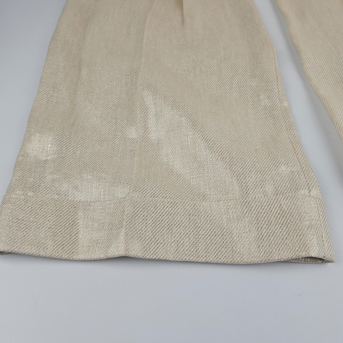BRUNELLO CUCINELLI Panama/Platinum  Linen Trousers New & Authentic