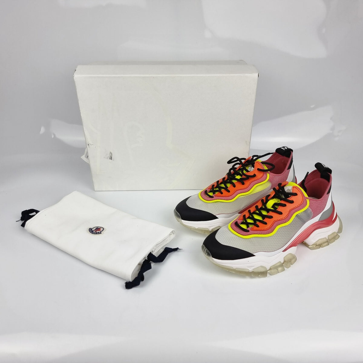 MONCLER Leave No Trace White/Pink Sneakers New Size 40 US 10