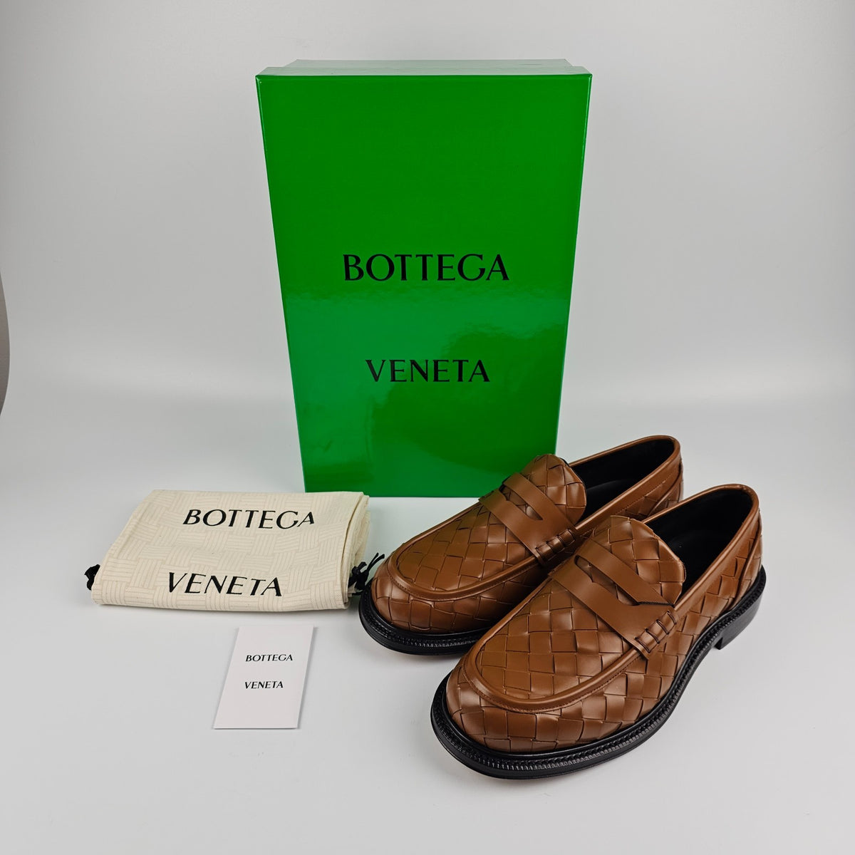 BOTTEGA VENETA James $1700 Brown Loafers New & Authentic