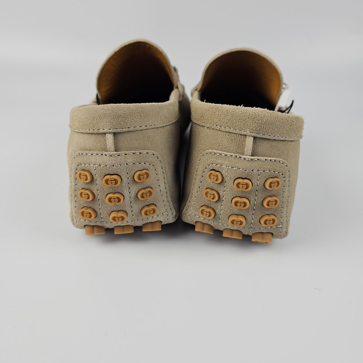 GUCCI $895 Men's Oatmeal GG Suede With Horsebit Loafers New & Authentic