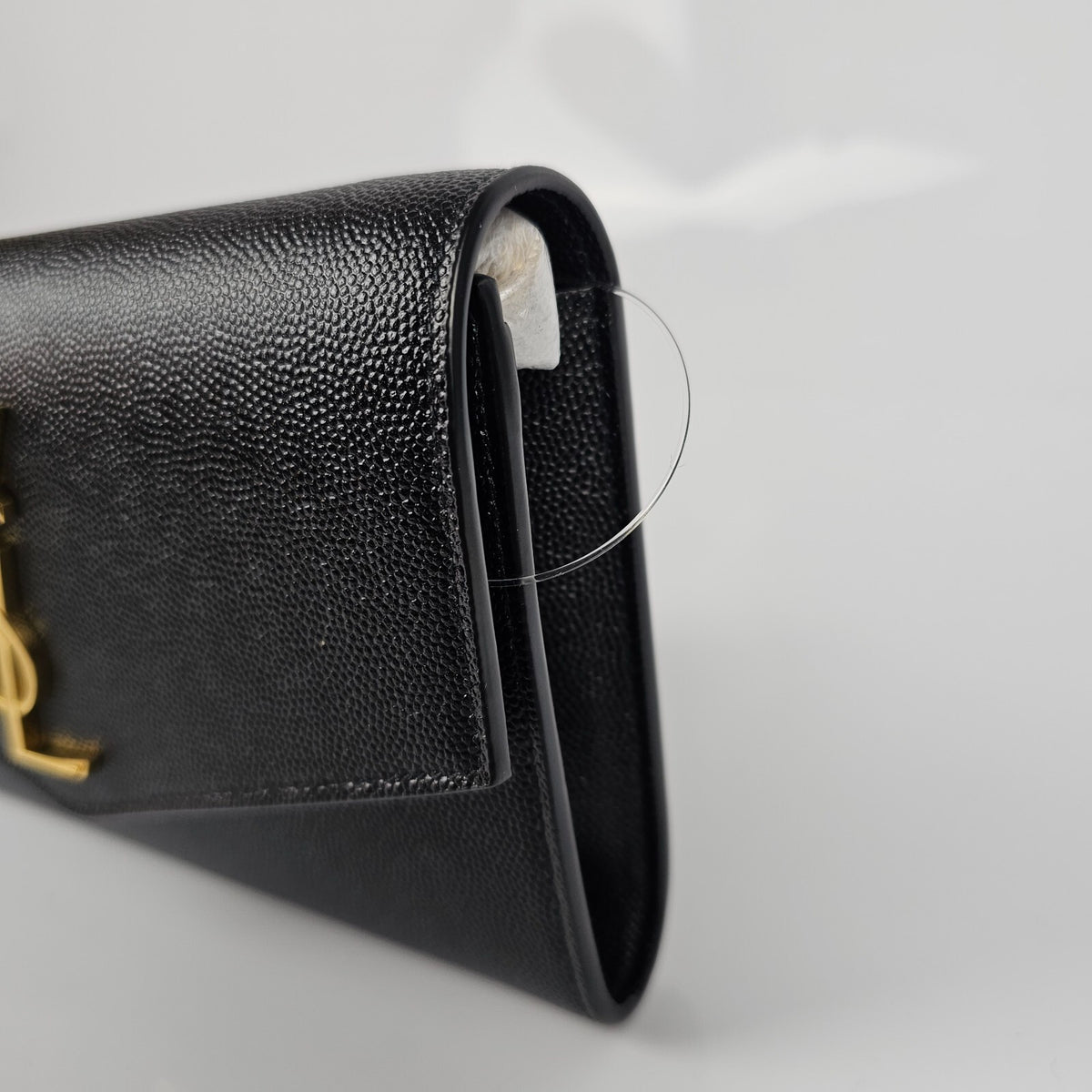 SAINT LAURENT Uptown $1550 Black Leather Chain Wallet Bag New