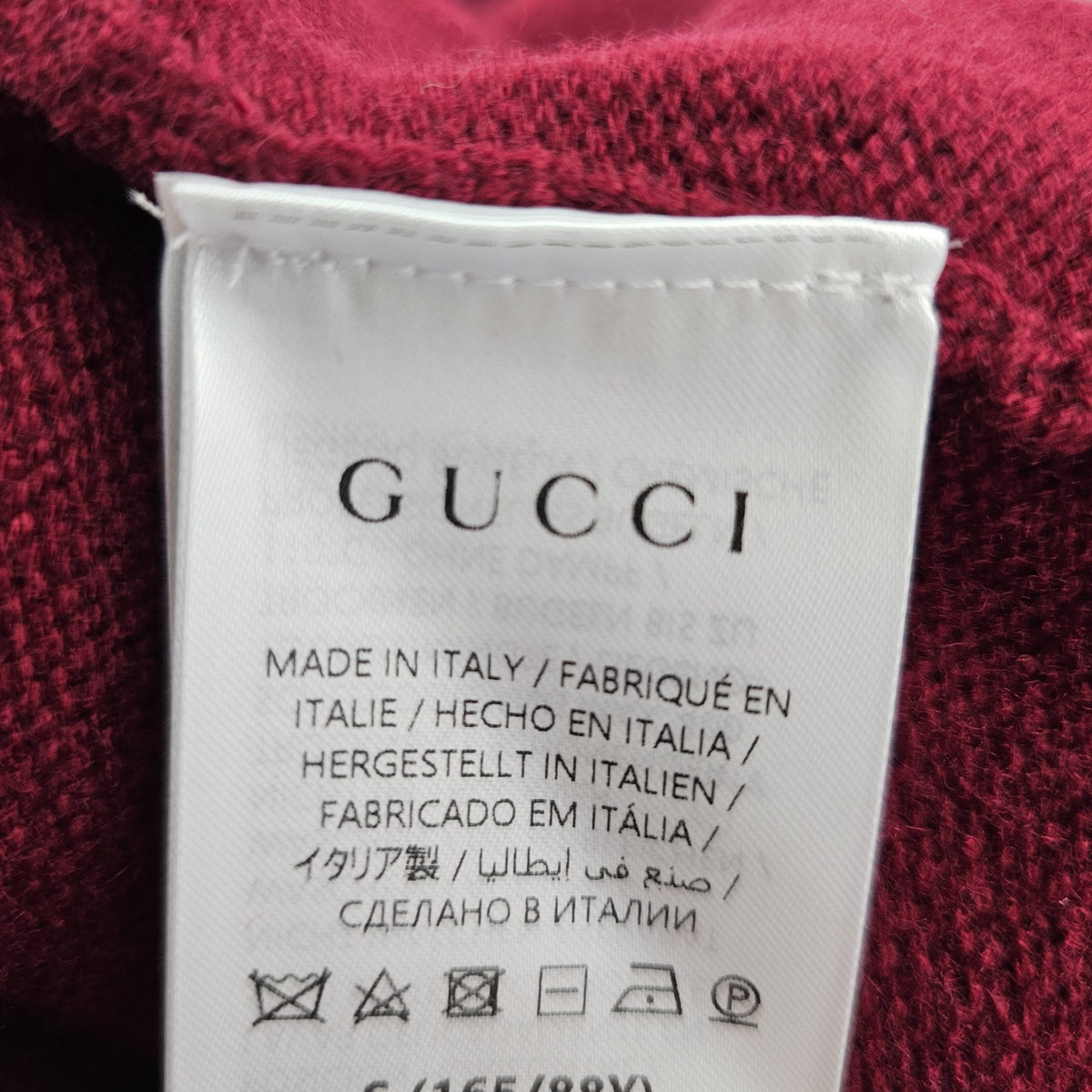 GUCCI $1700 Rosso Ancora Cashmere/Wool With Trim Sweater New & Authentic