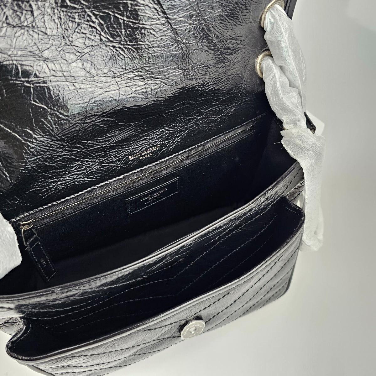 SAINT LAURENT Medium Niki Black Leather Bag New