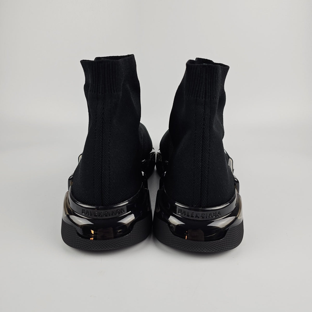 BALENCIAGA Speed 2.0 Full Clear Sole $1100 Men's Black Sneakers New & Authentic