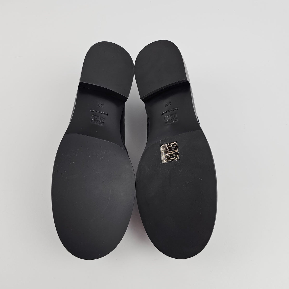 MIU MIU $1120 Black Leather Loafers New & Authentic