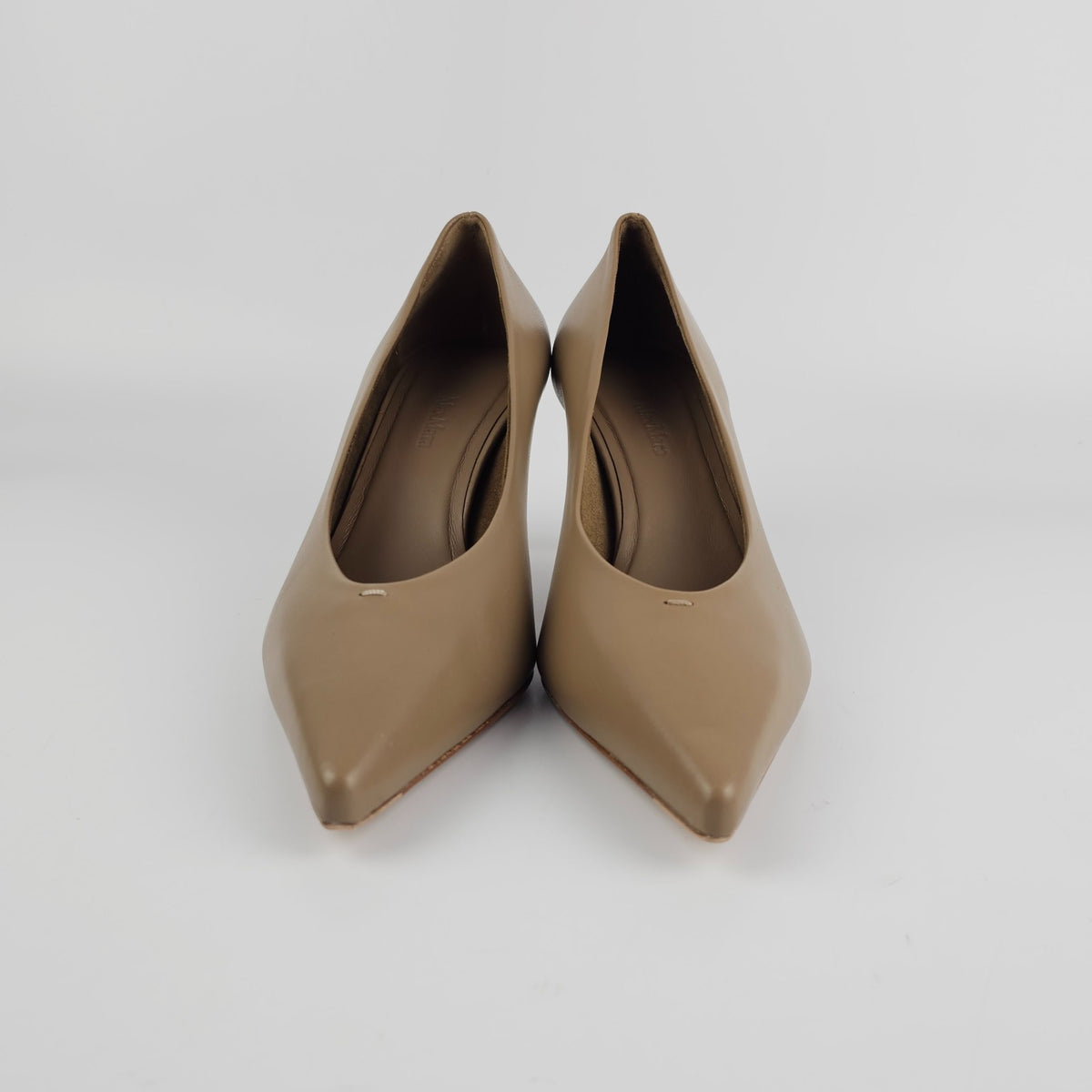 MAX MARA Beige Leather Heeled Pumps New & Authentic