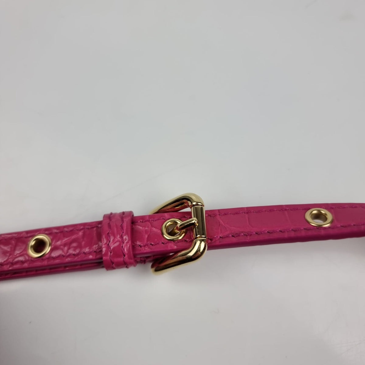 DOLCE&GABBANA Embossed Pink Leather Shoulder Bag New