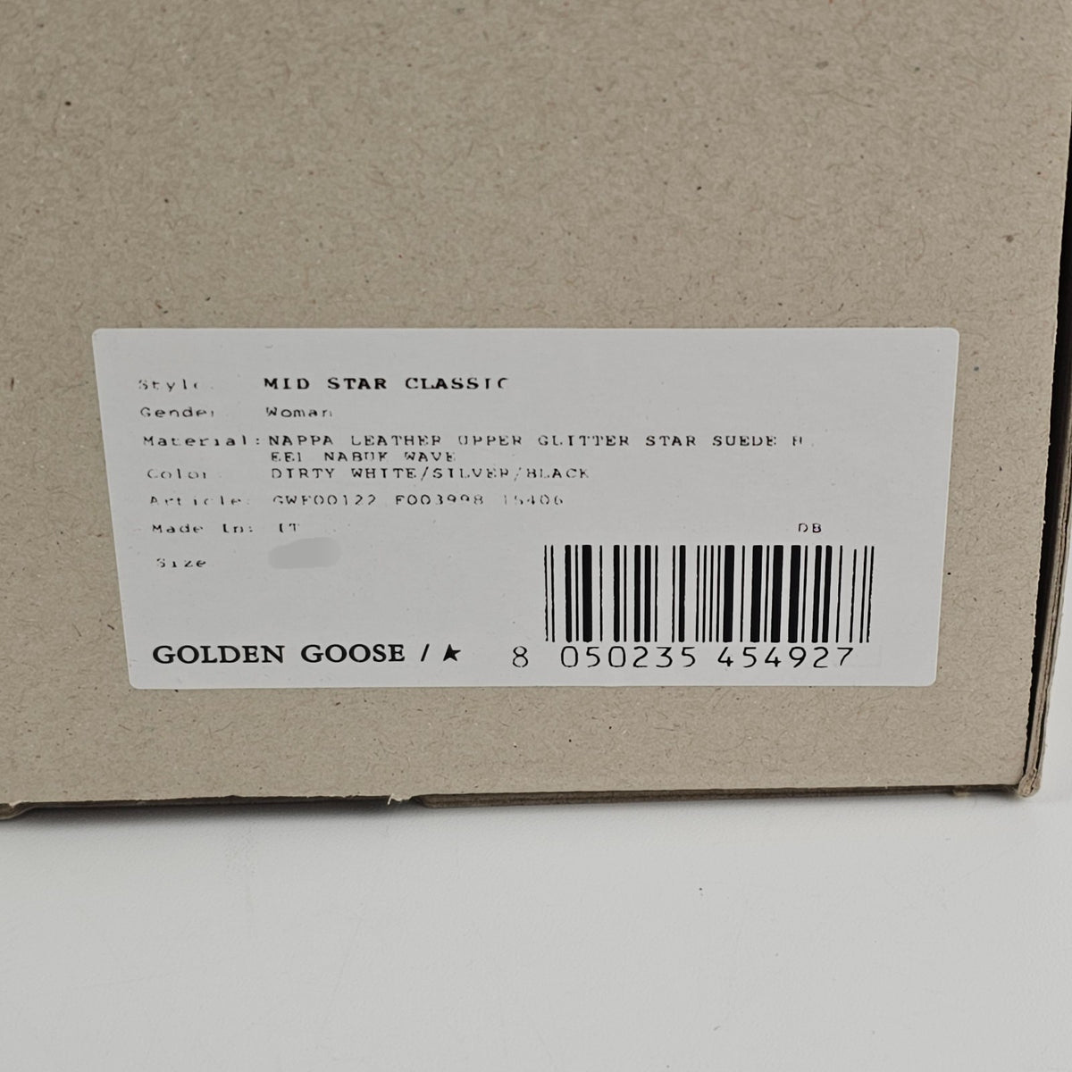 GOLDEN GOOSE Mid Star Women's White/Silver Sneakers New & Authentic
