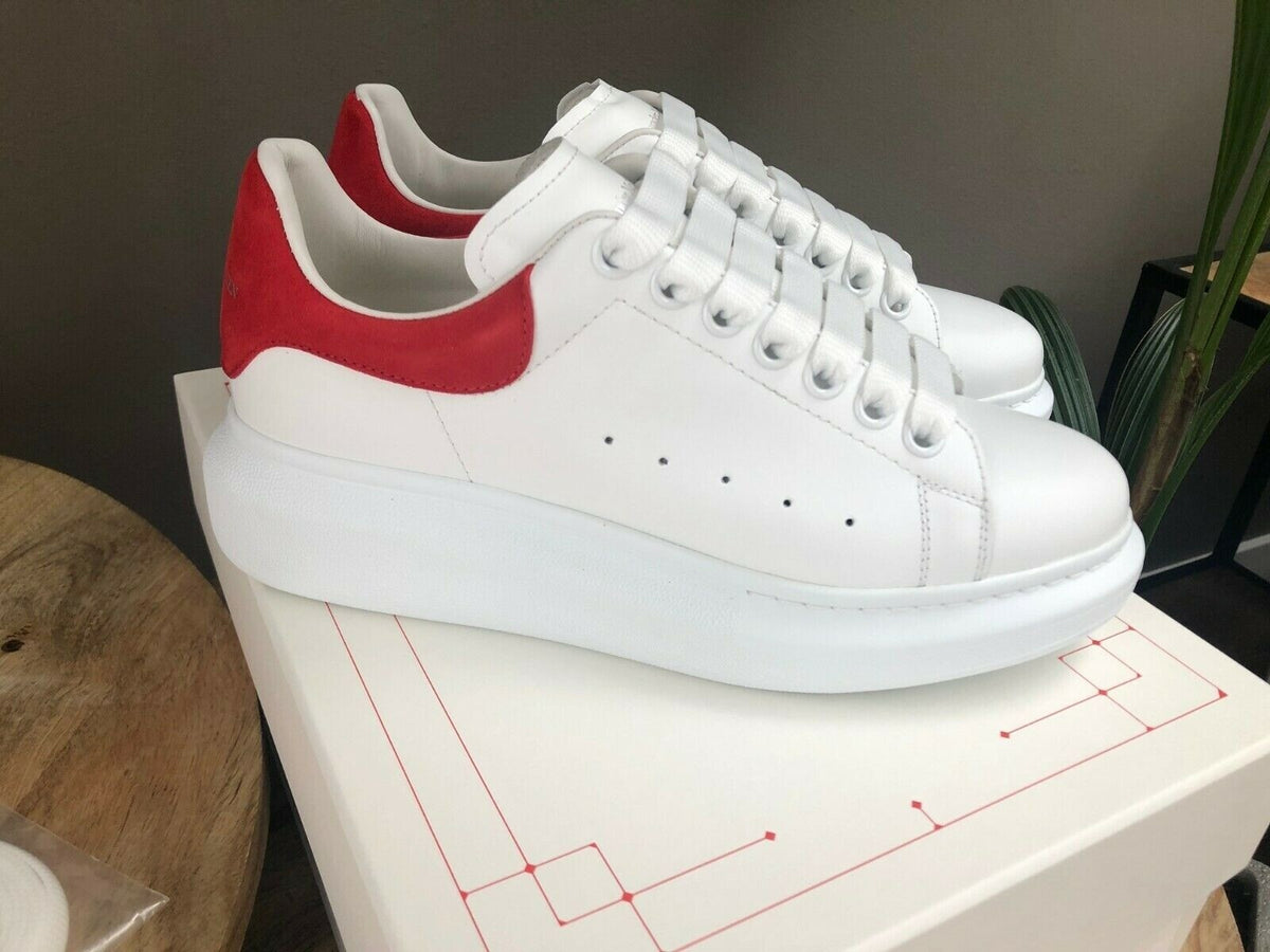 ALEXANDER MCQUEEN Women's Larry White And Red Sneakers New Size 41 US 11