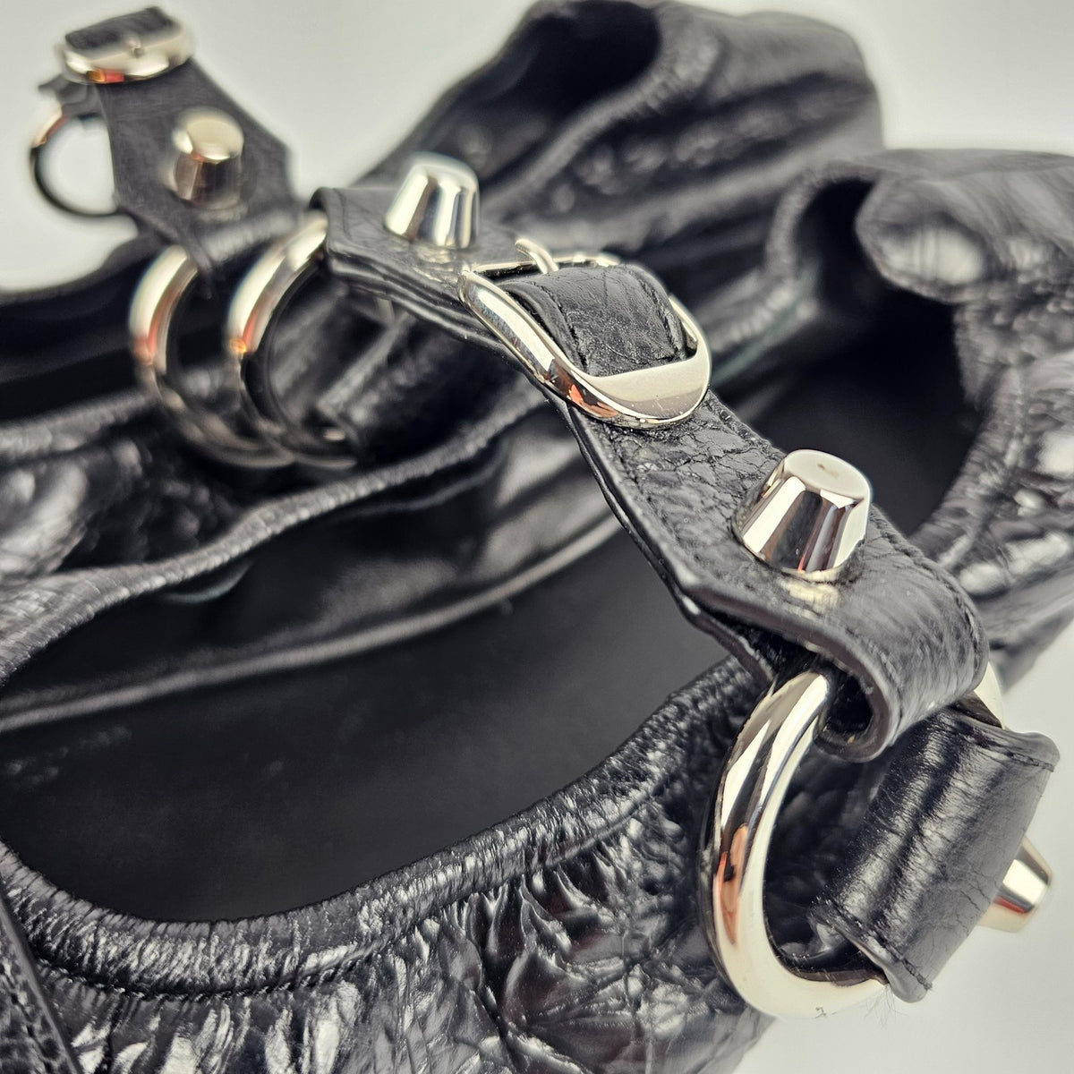 BALENCIAGA City $950 Black Leather Ballerinas New & Authentic