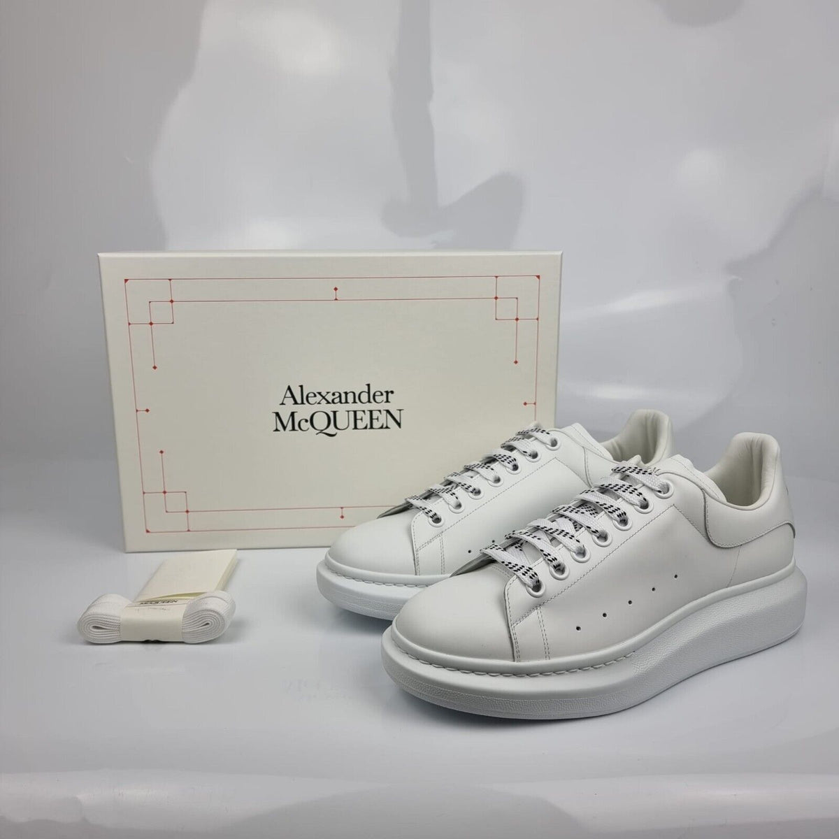 ALEXANDER MCQUEEN Larry Oversized Men's White Leather Sneakers New