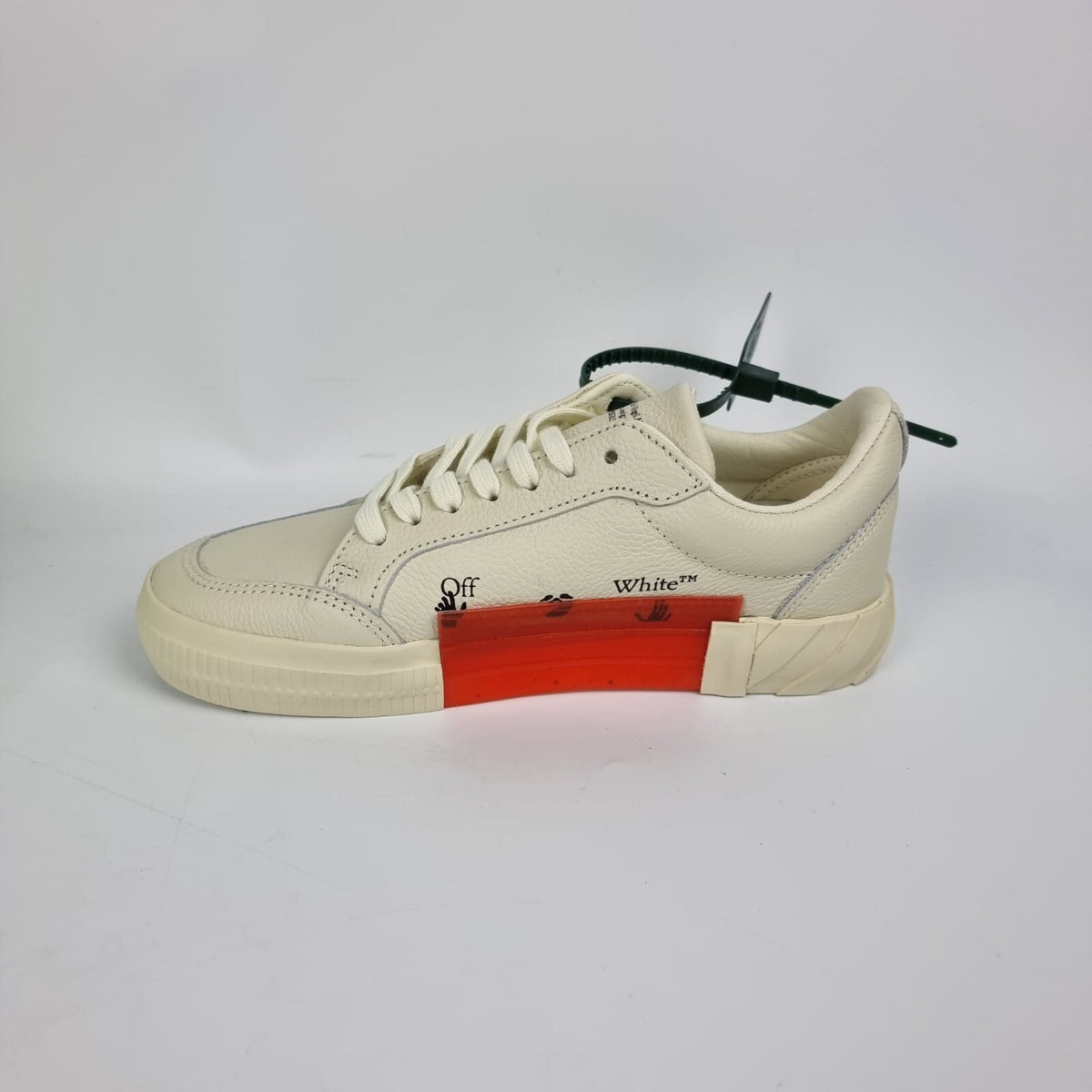 OFF-WHITE Women's Vulcanized Camel Leather Sneakers New Size 38 US 8