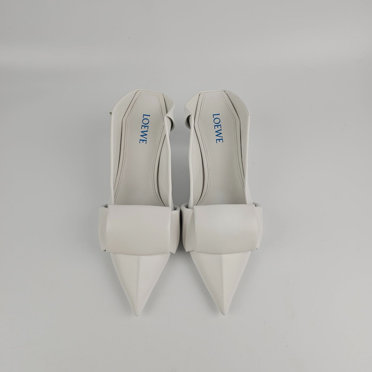 LOEWE Origami Optic White Mules New & Authentic