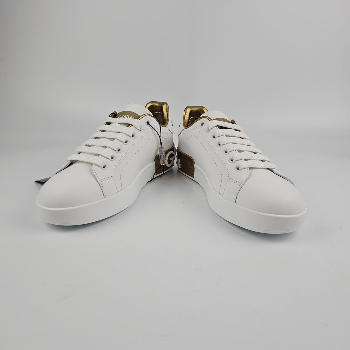 DOLCE&GABBANA Portofino White Leather Sneakers New & Authentic