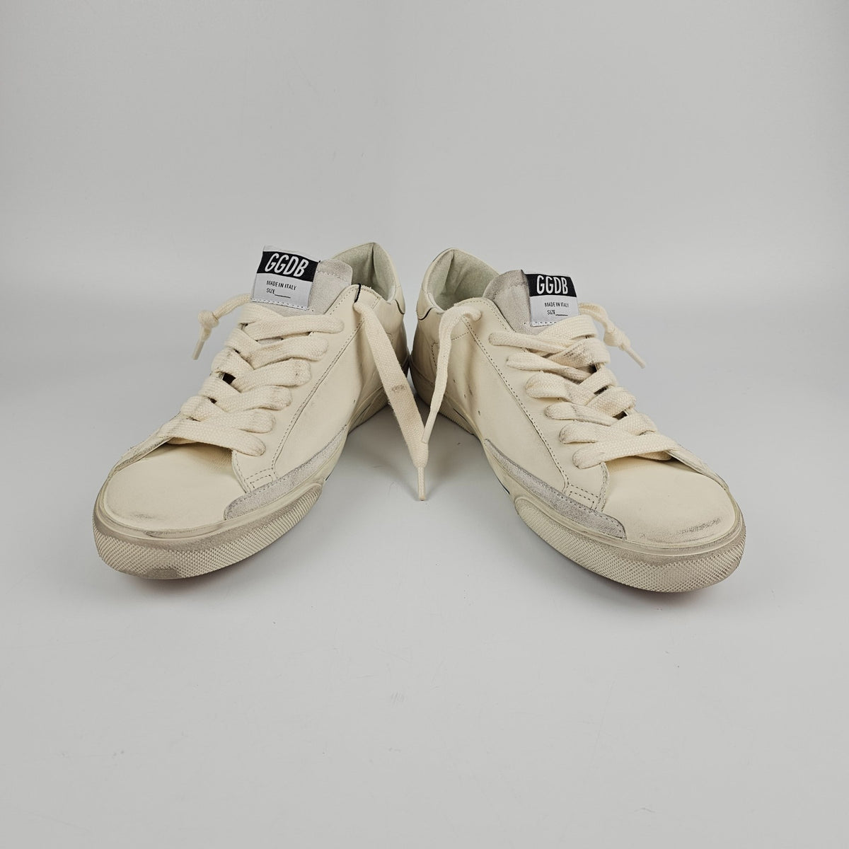 GOLDEN GOOSE Super Star Men's White/Gold Sneakers New
