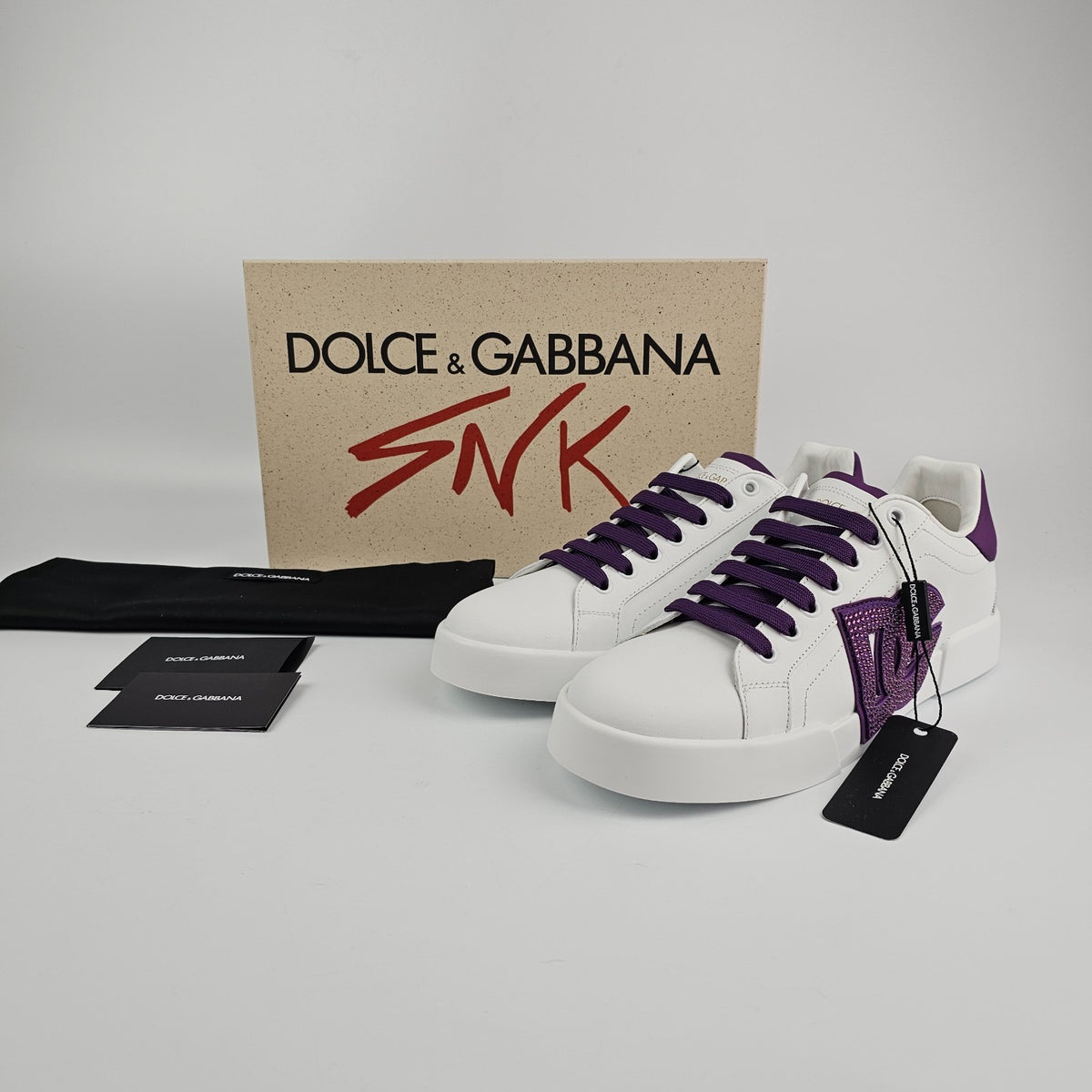 DOLCE&GABBANA DG White Leather Sneakers New & Authentic