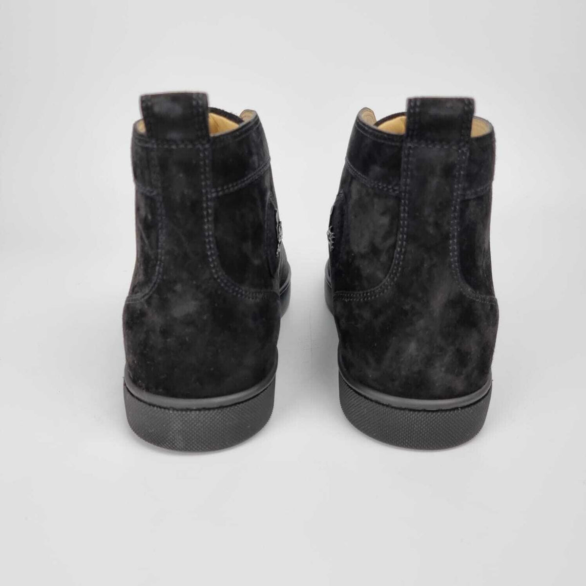 CHRISTIAN LOUBOUTIN Louis Orlato Suede Black Sneakers New Size 39.5 US 6.5