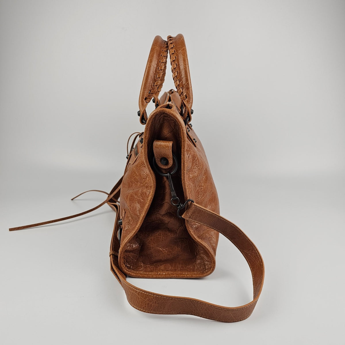 BALENCIAGA Le City Medium $2950 Camel Leather Handbag New & Authentic