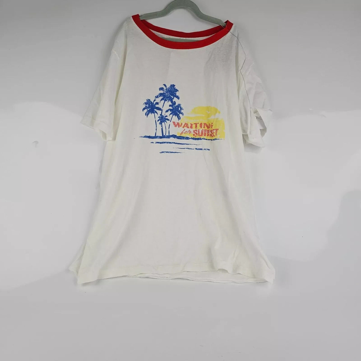 SAINT LAURENT Men's White Waiting For Sunset T-shirt New Size XS