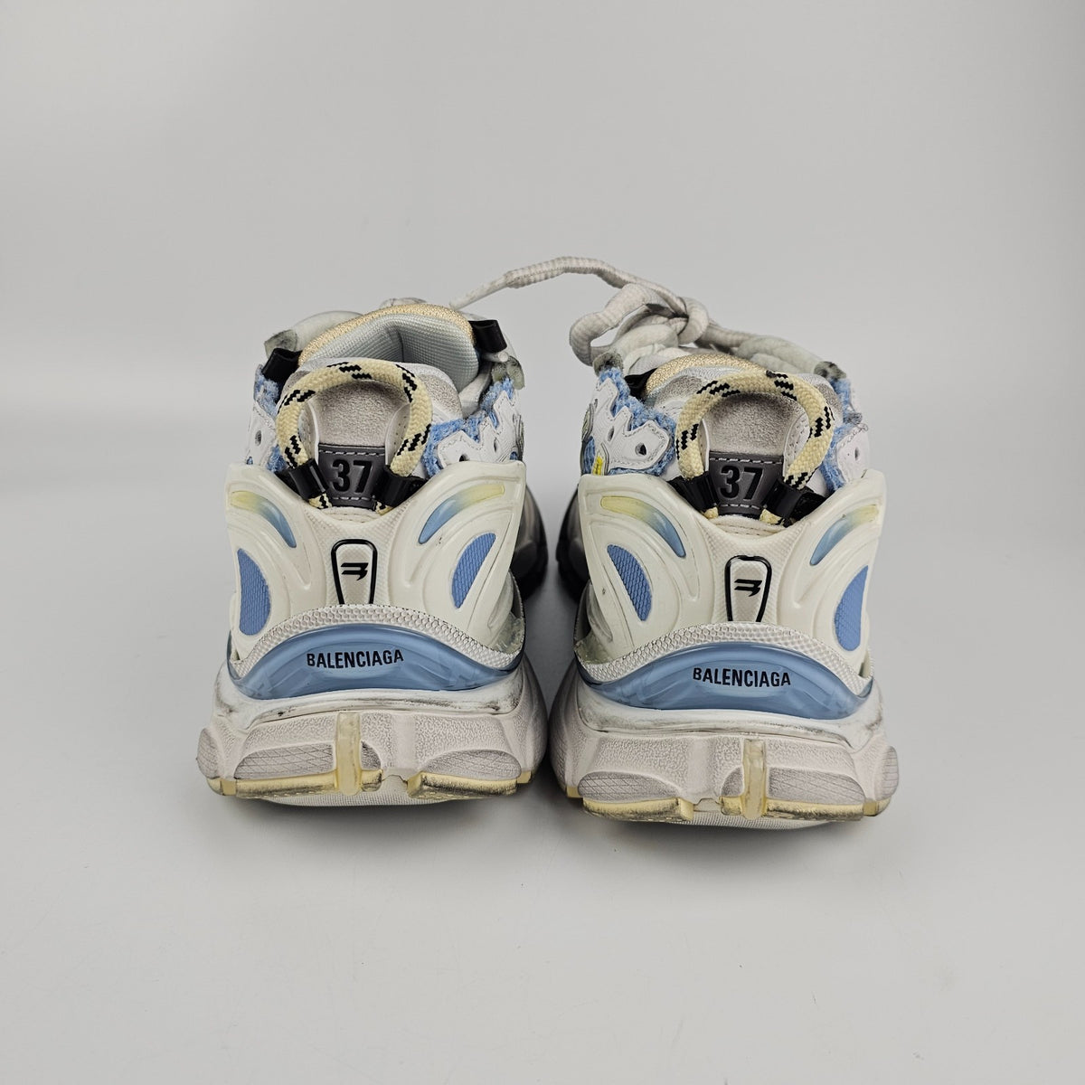BALENCIAGA Runner $1190 Women's Blue/Yellow/White Sneakers New & Authentic