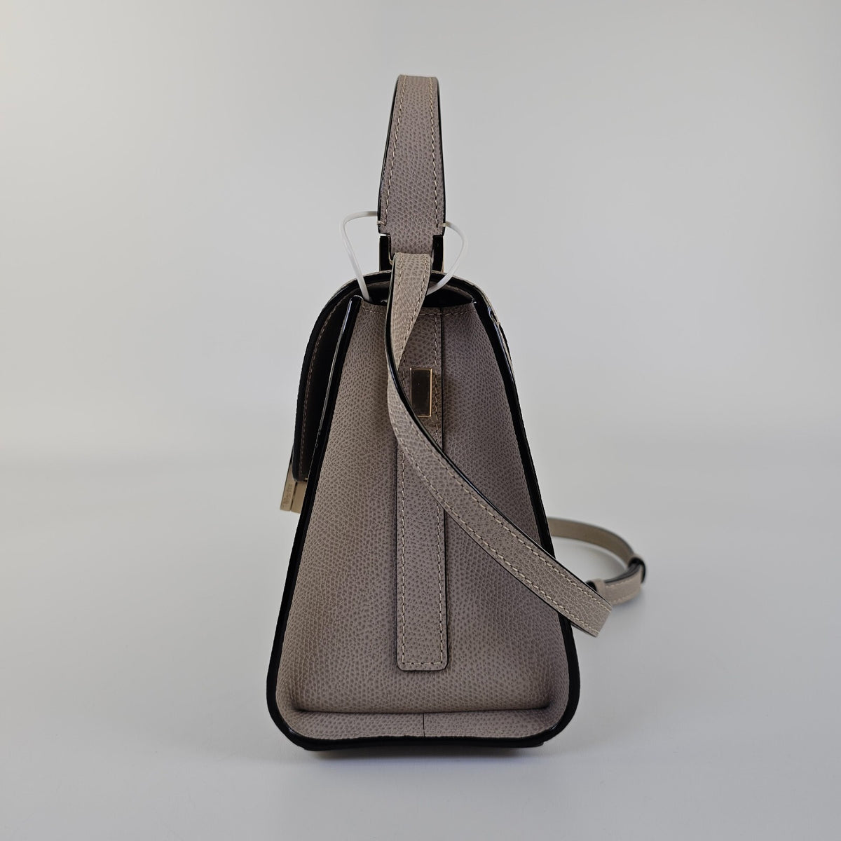 VALEXTRA Iside Mini Nude Leather Top Handle Bag New