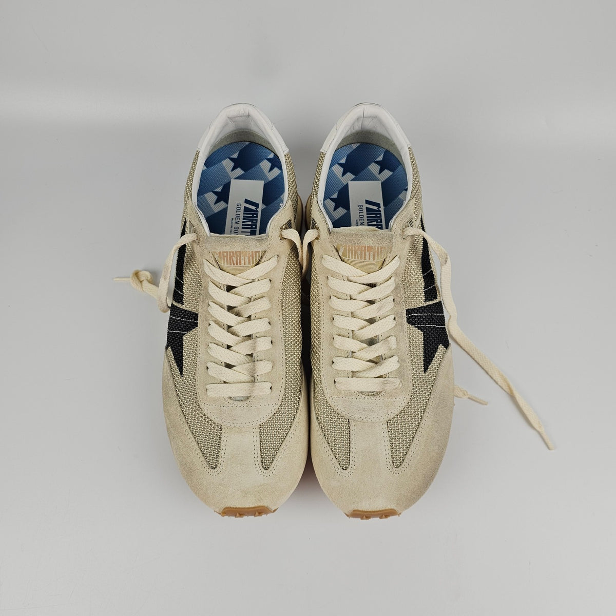 GOLDEN GOOSE Marathon Men's Beige Suede Sneakers New