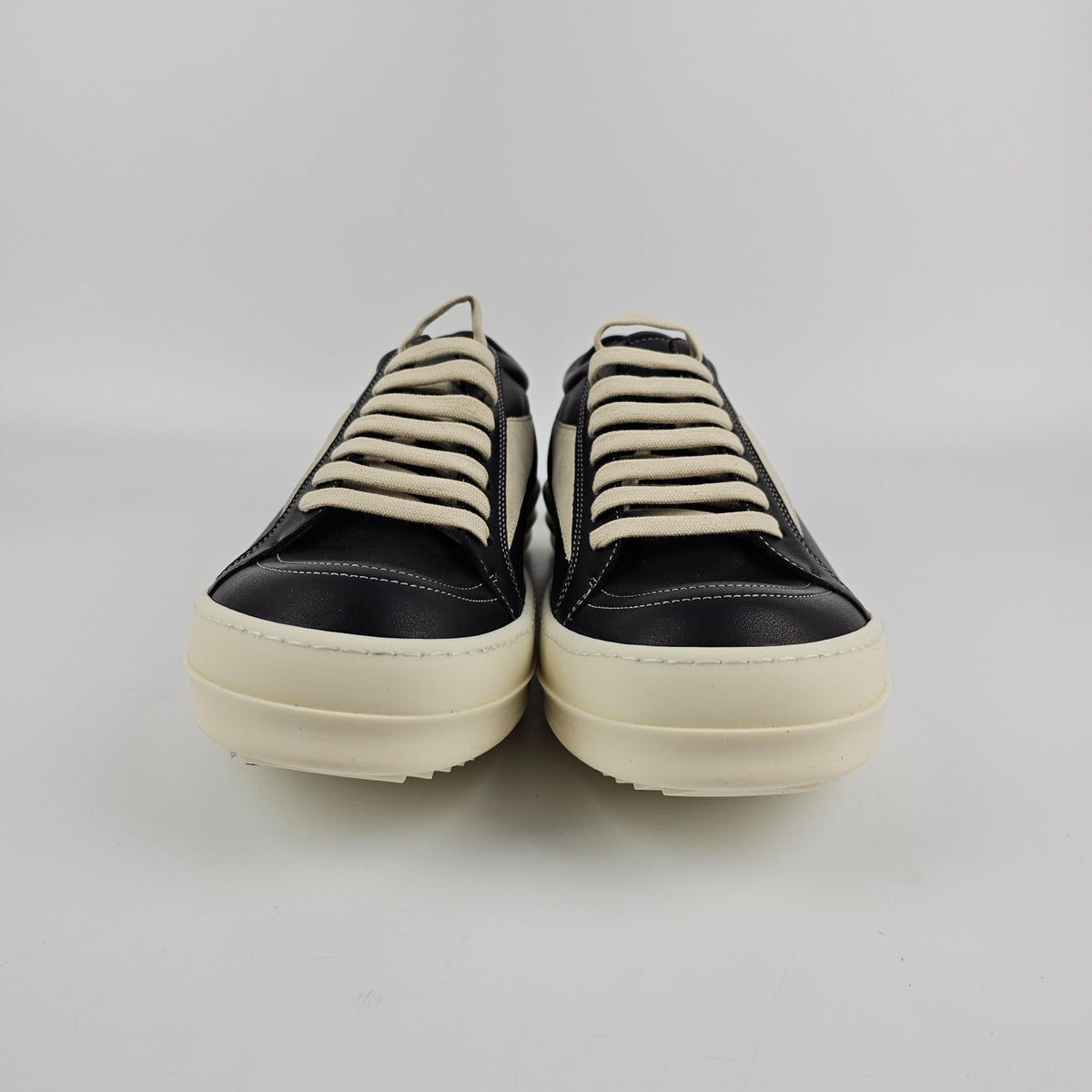 RICK OWENS Temple $1065 Black/Milk Vintage Sneakers New & Authentic